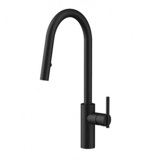 Gerber Parma Single Handle PullDown Kitchen Faucet Satin Black